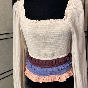 Dress Up pheasant style top size M NWT